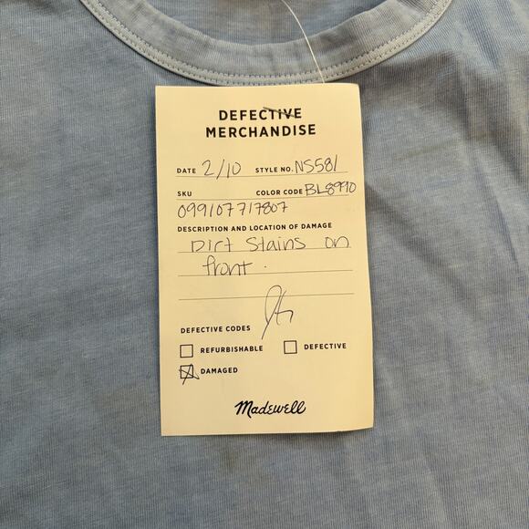 Madewell Women's Cotton Perfect Crewneck Tee in Light Pool size XS NWT - Picture 3 of 8